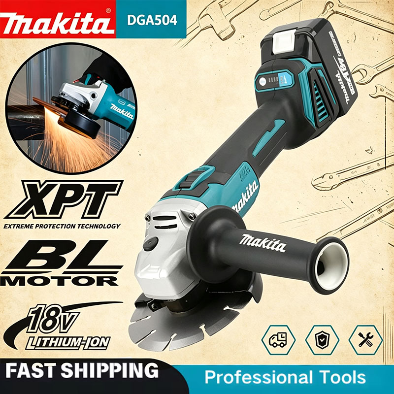 Brushless Angle Grinder Battery Powered - Makita DGA504 18V 6.0Ah 125mm Borstelloze