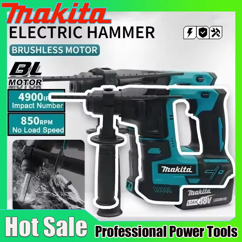 Brushless Cordless Electric Drill 18V - Makita borstelloze hamer accu-boormachine 18V lithium-ion