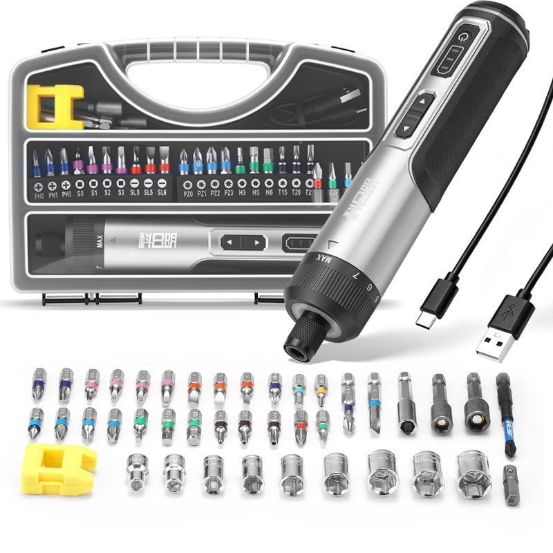 Electric Screwdriver Rechargeable Usb - Draadloze elektrische schroevendraaier bitset, 8 instelbare