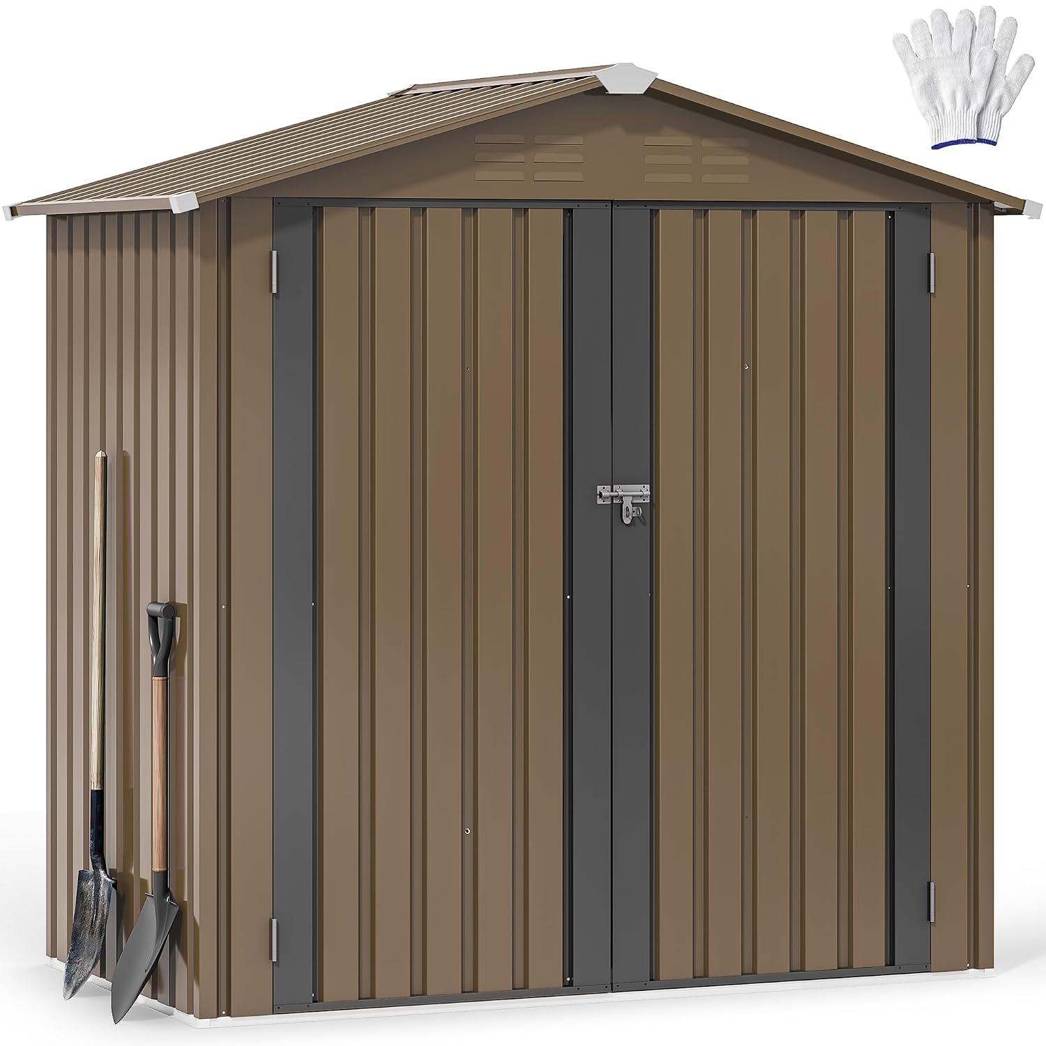 Garden Tools - 6x4ft Metalen Buitenberging, Waterdichte Gereedschapsschuur, Robuuste