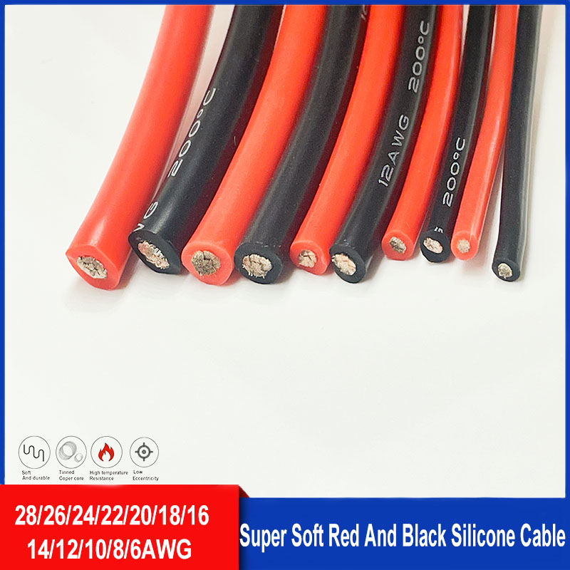 Electrical - Rood Zwart Siliconen Draad 10awg 12awg