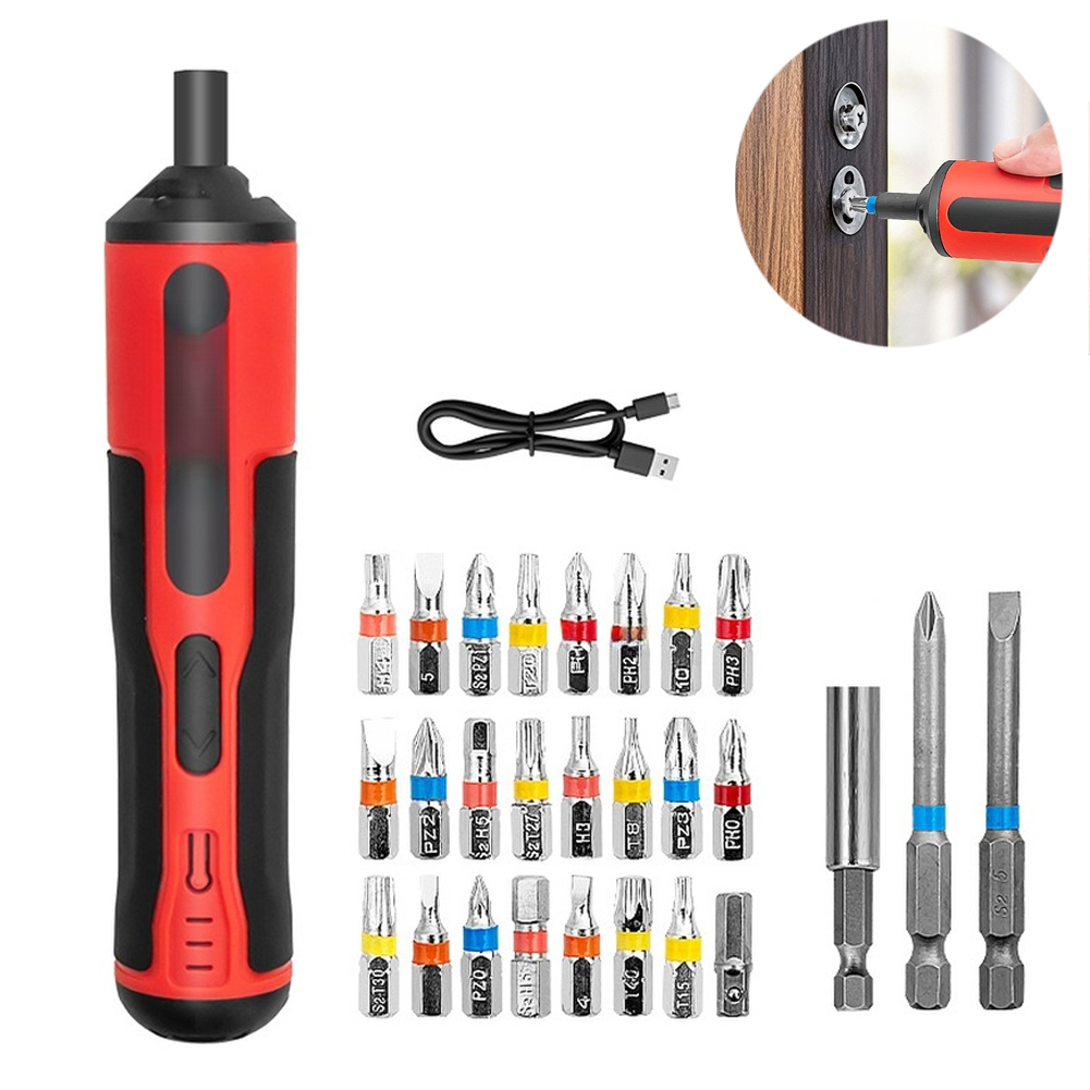 Electric Screwdriver Rechargeable Usb - 4V elektrische schroevendraaierset USB oplaadbare lithiumbatterij