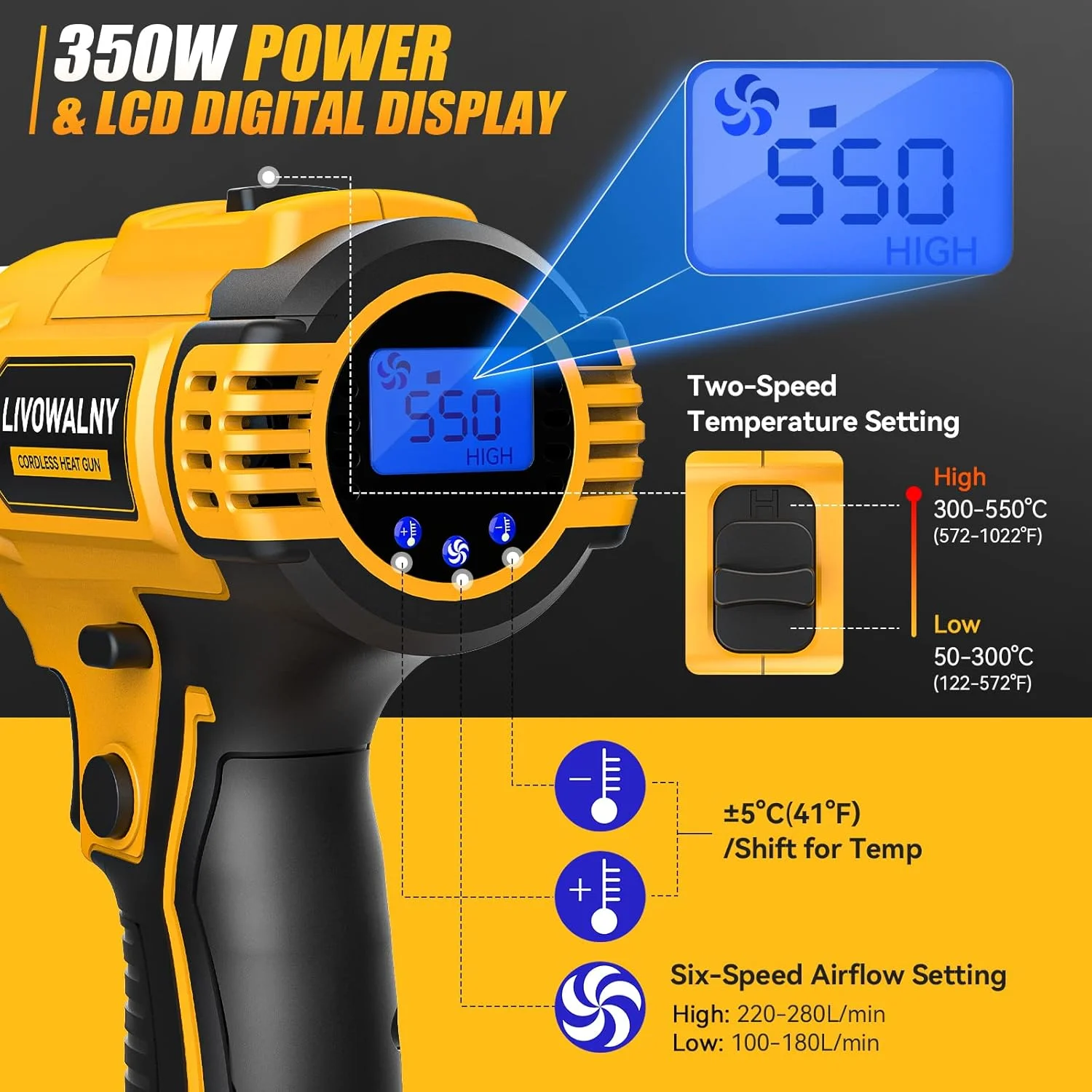 350W snel verwarmende soldeerb - Cordless Heat Gun For Shrink Tubing recensie en prijs