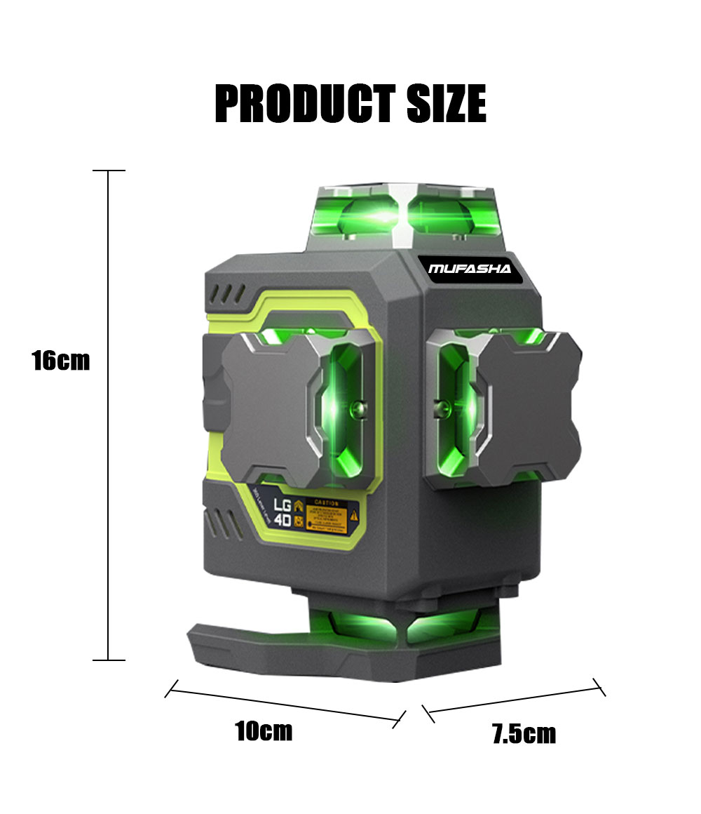 16-lijns laserwaterpas 360° ze - Laser Level 16 Lines 4D Green recensie en prijs