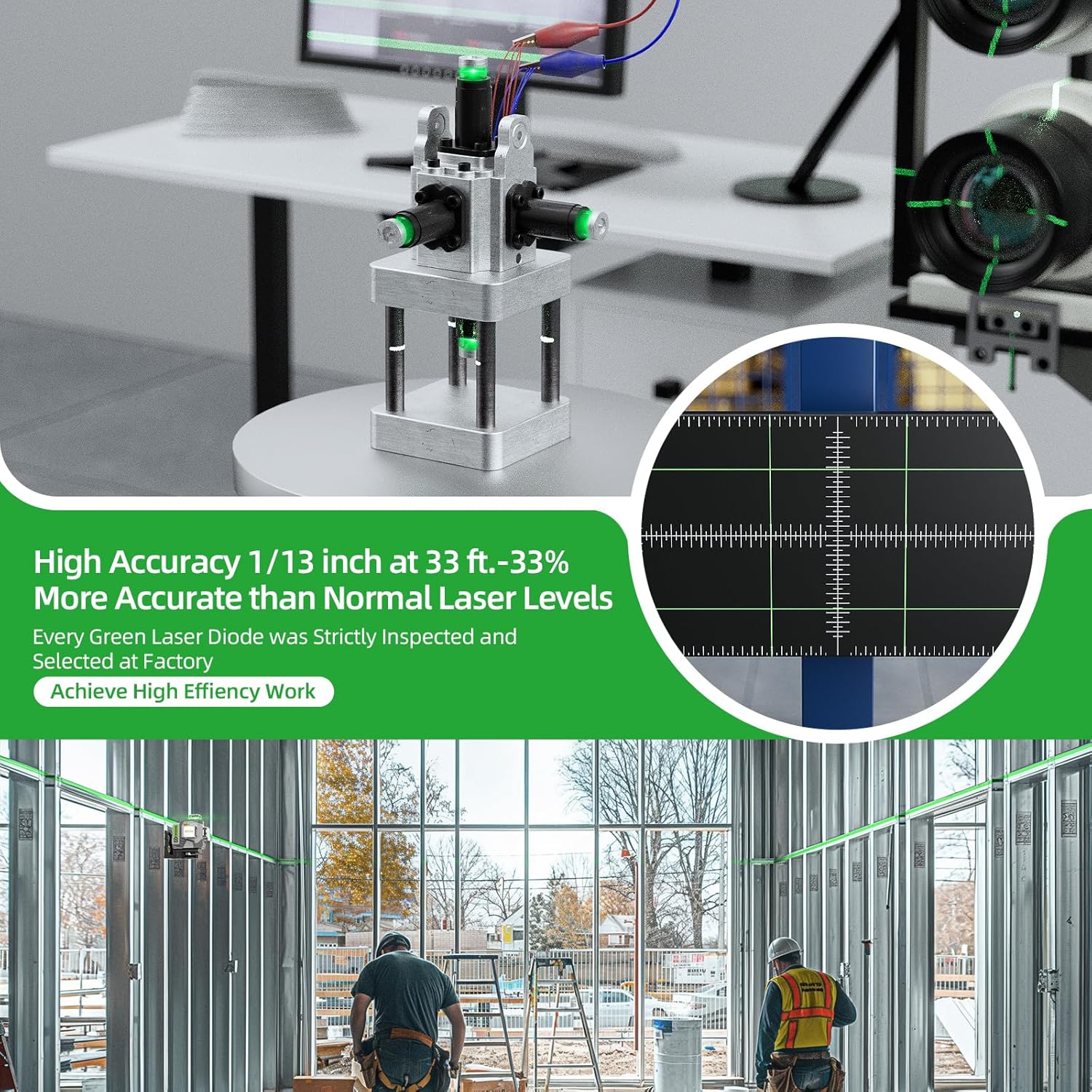 Huepar 4D kruislijnlaser Hoge  - Laser Level 16 Lines 4D Green recensie en prijs