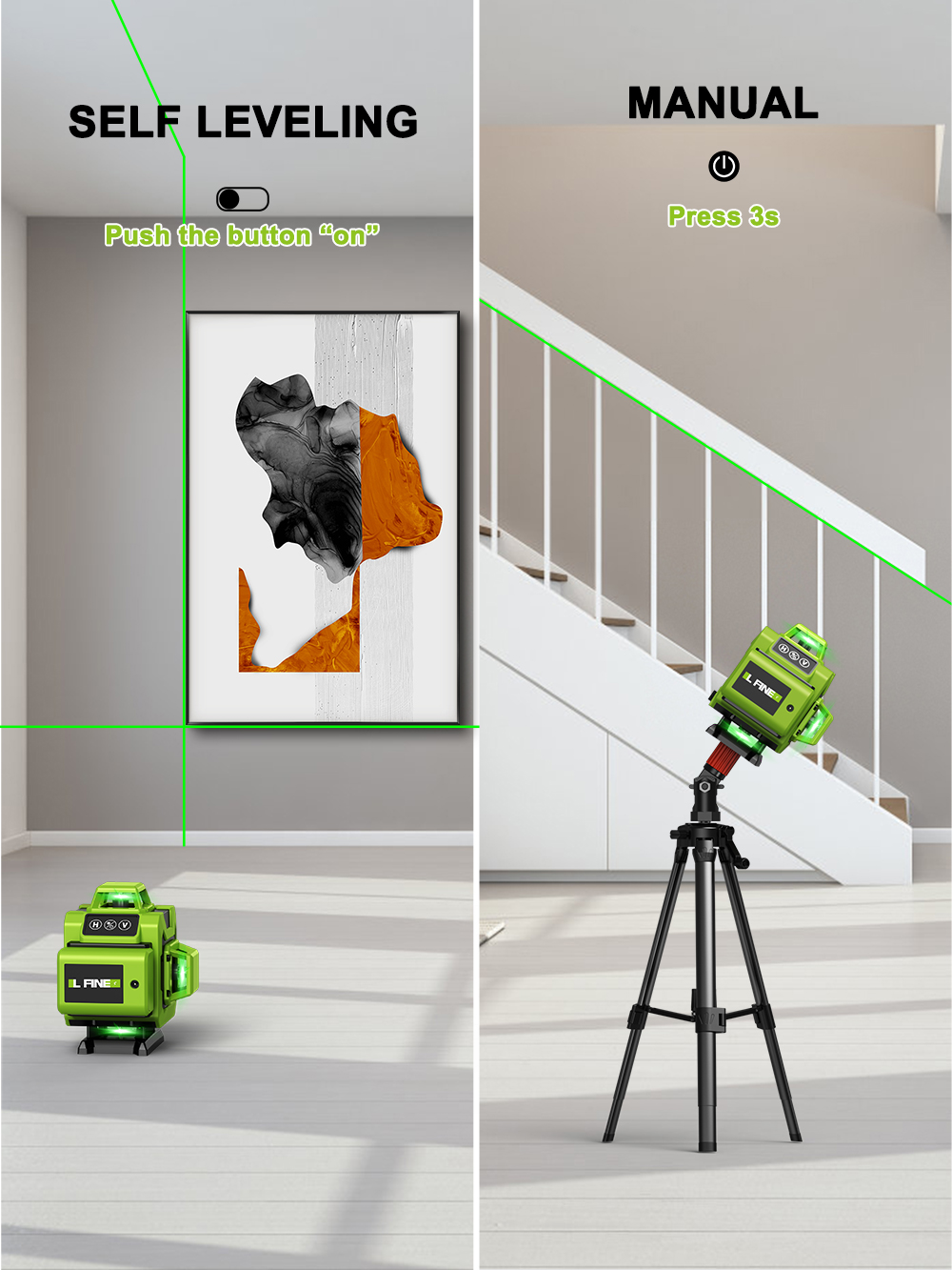 LFINE 4D 16-lijnen 360 zelfniv - Laser Level 16 Lines 4D Green recensie en prijs