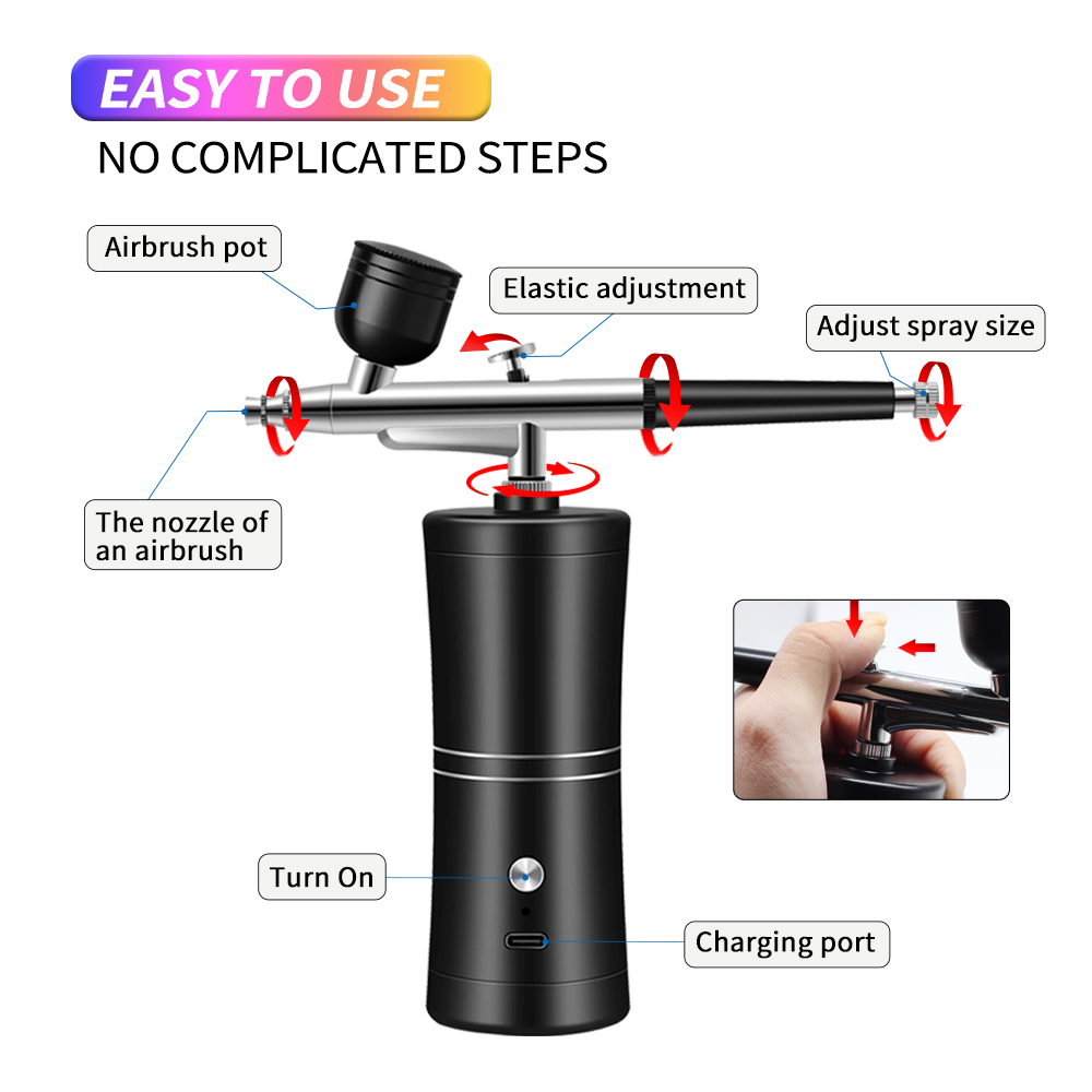 Draagbare oplaadbare draadloze - Airbrush Kit With Mini Compressor recensie en prijs