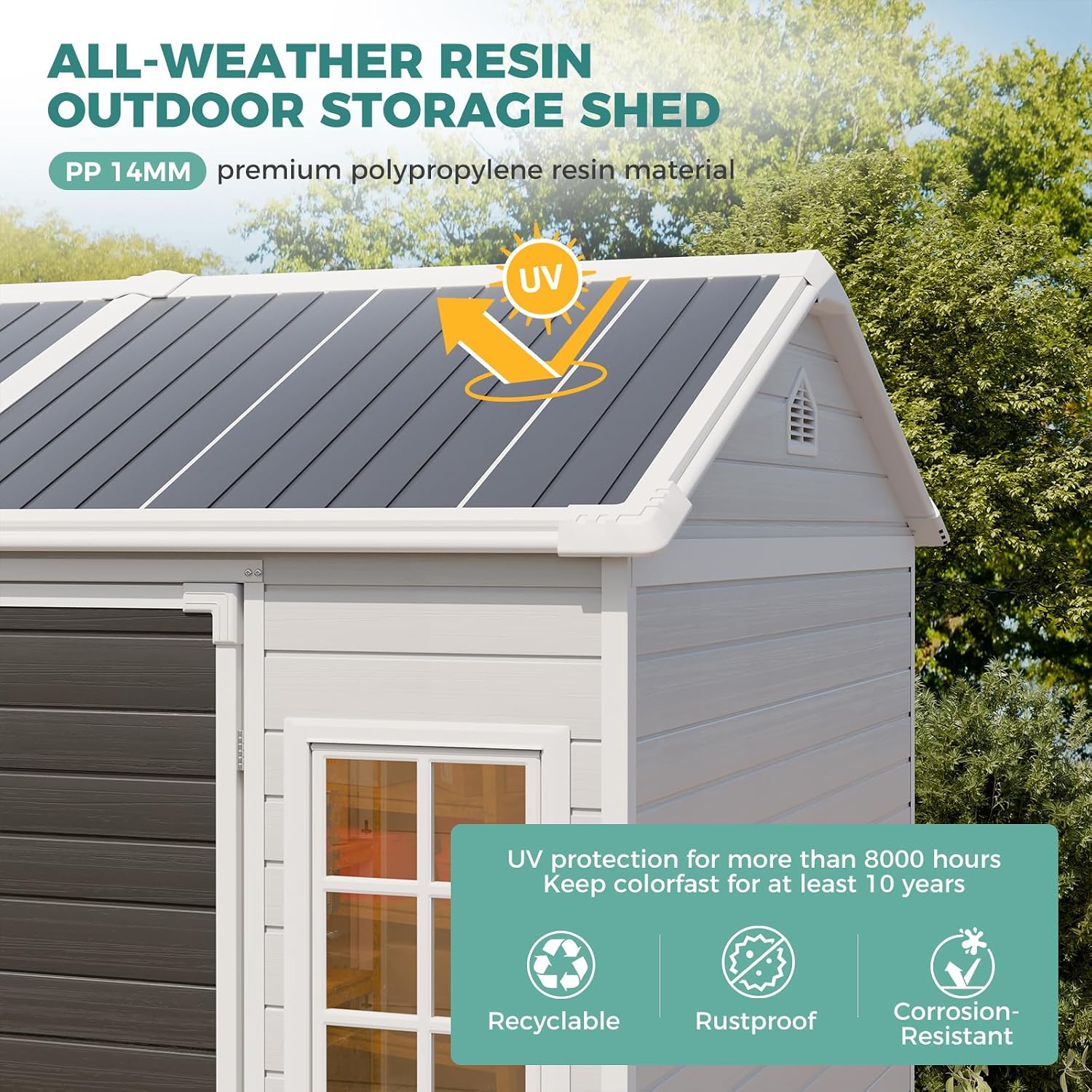 8x6 FT hars opslagberging met  - Garden Tools recensie en prijs